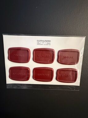 Cloth & Paper Red Wax Planner Sticker Set – 6-Count